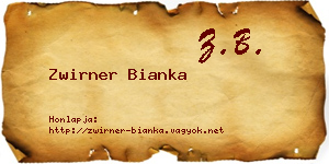 Zwirner Bianka névjegykártya